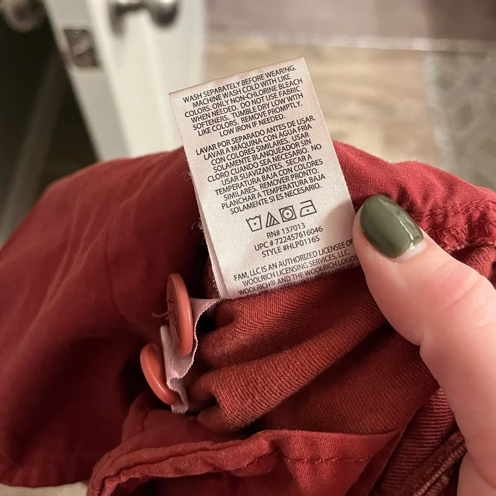 Woolrich HLP01165 Red Cotton Pants Size 14 - Picture 11 of 12